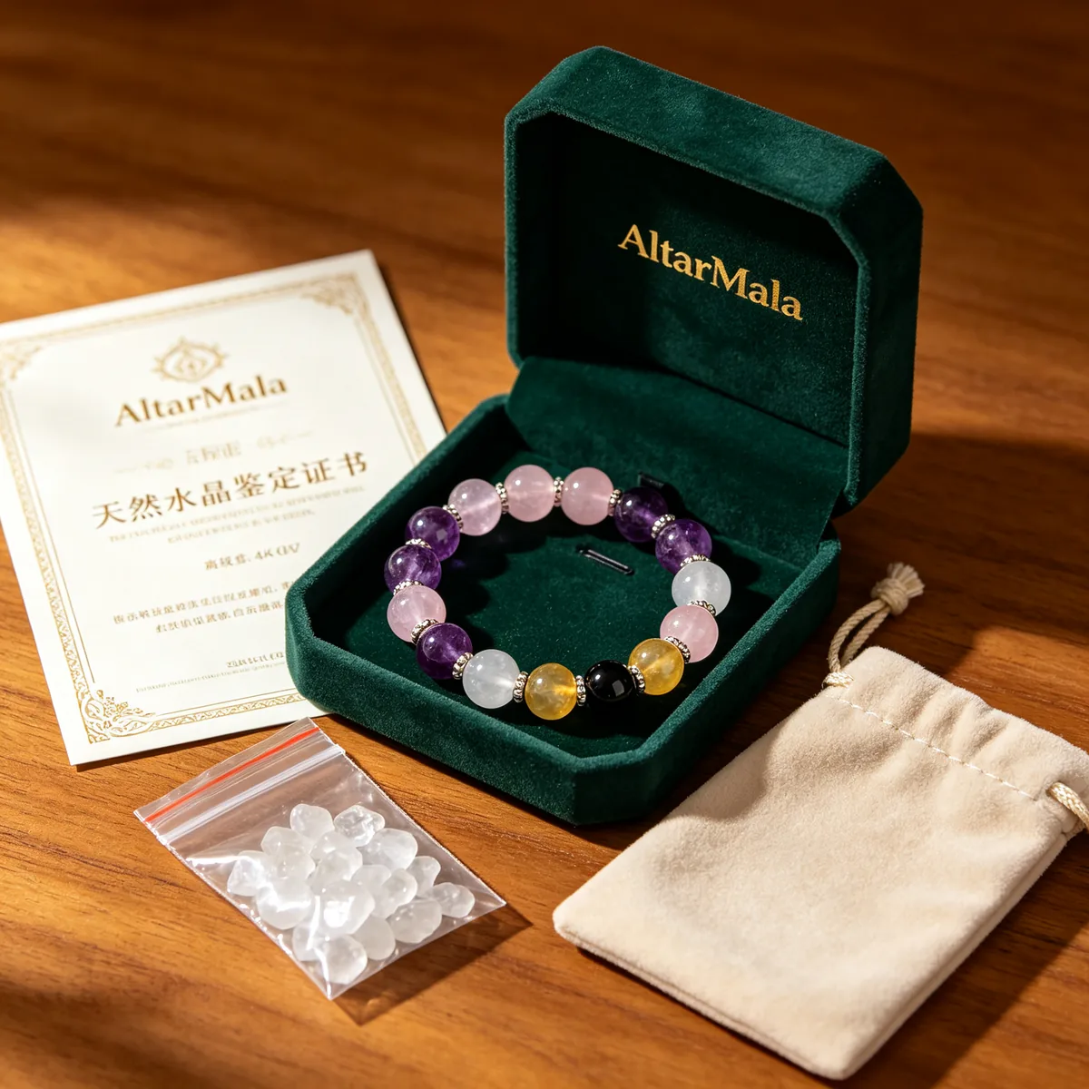 AltarMala 多宝水晶手串礼盒，附鉴定卡